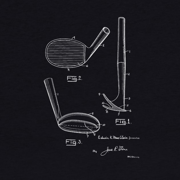 Sand Wedge Vintage Patent Hand Drawing by TheYoungDesigns